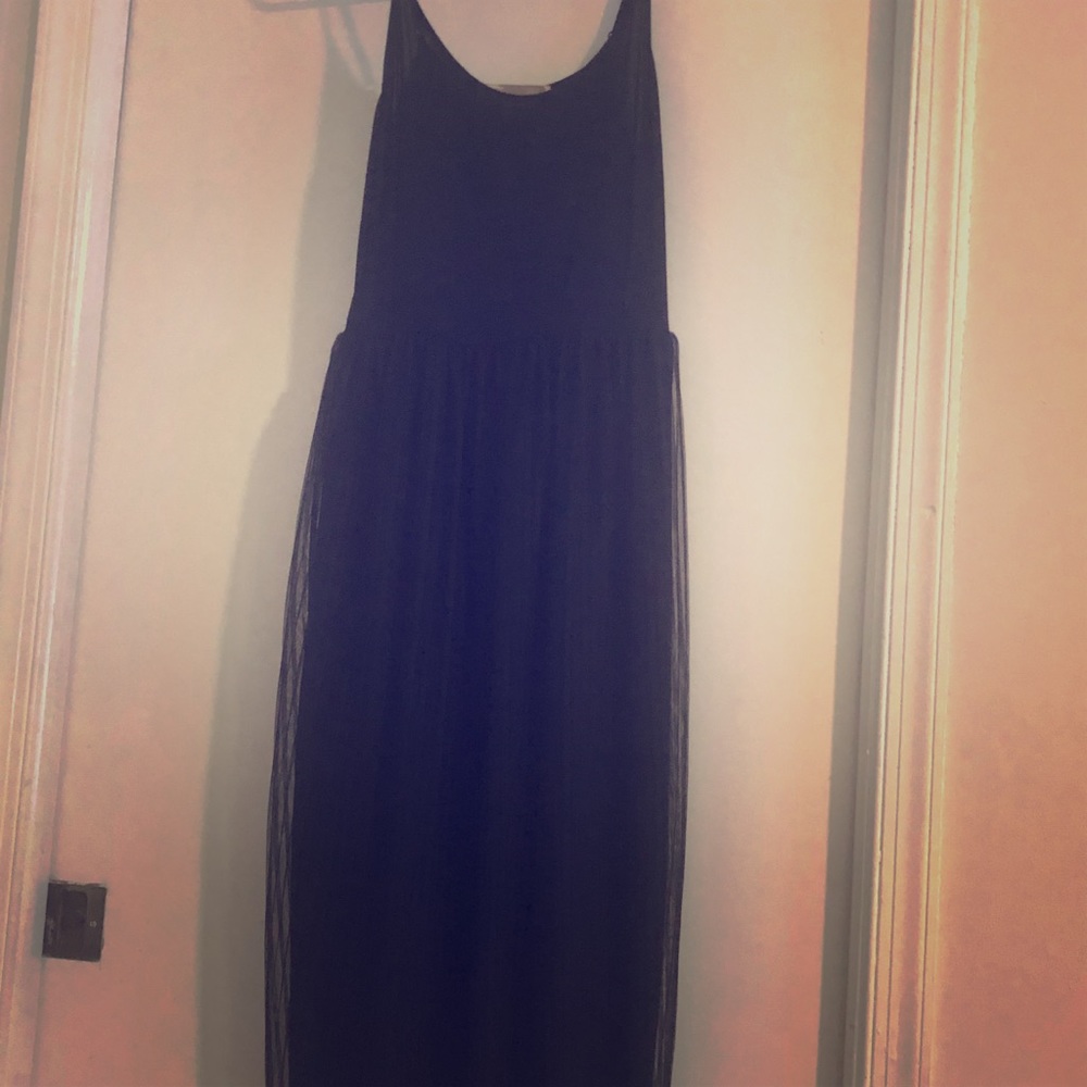 Black sheer tulle bottom dress